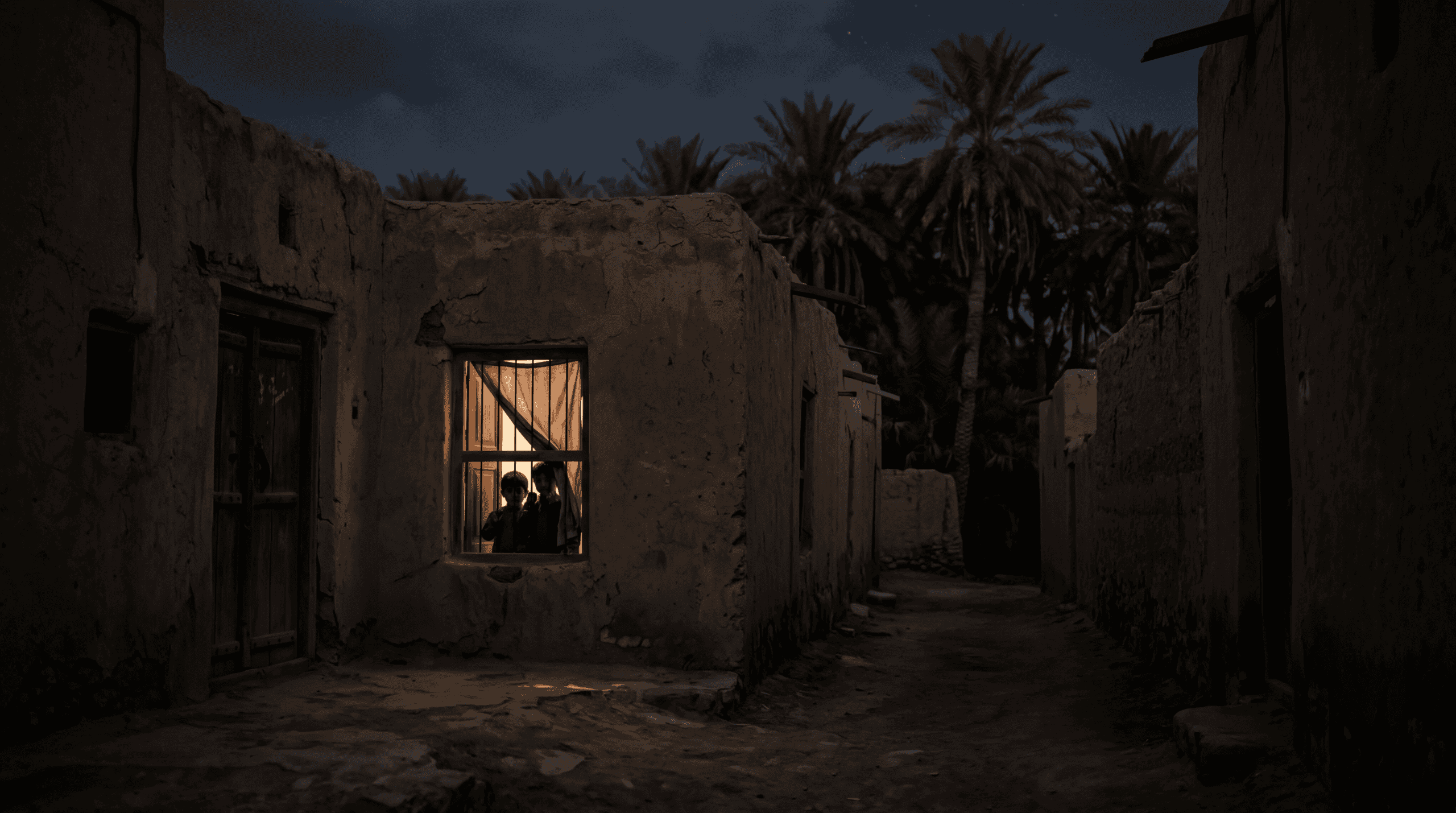 أطفال يختبئون خوفاً من أسطورة أم السعف والليف