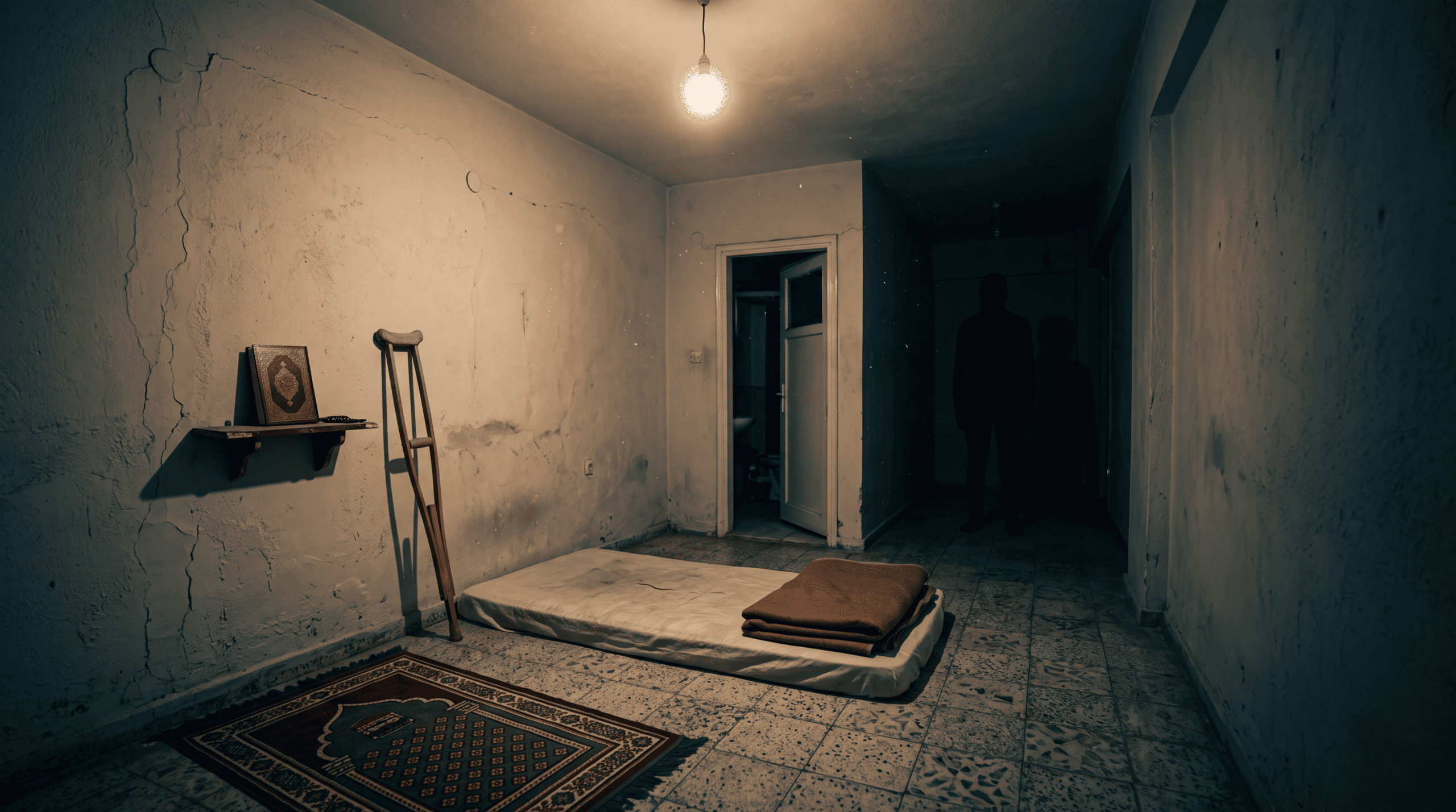 بيت غازي عنتاب المسكون - ظل رجل واقف في زاوية الصالة المظلمة